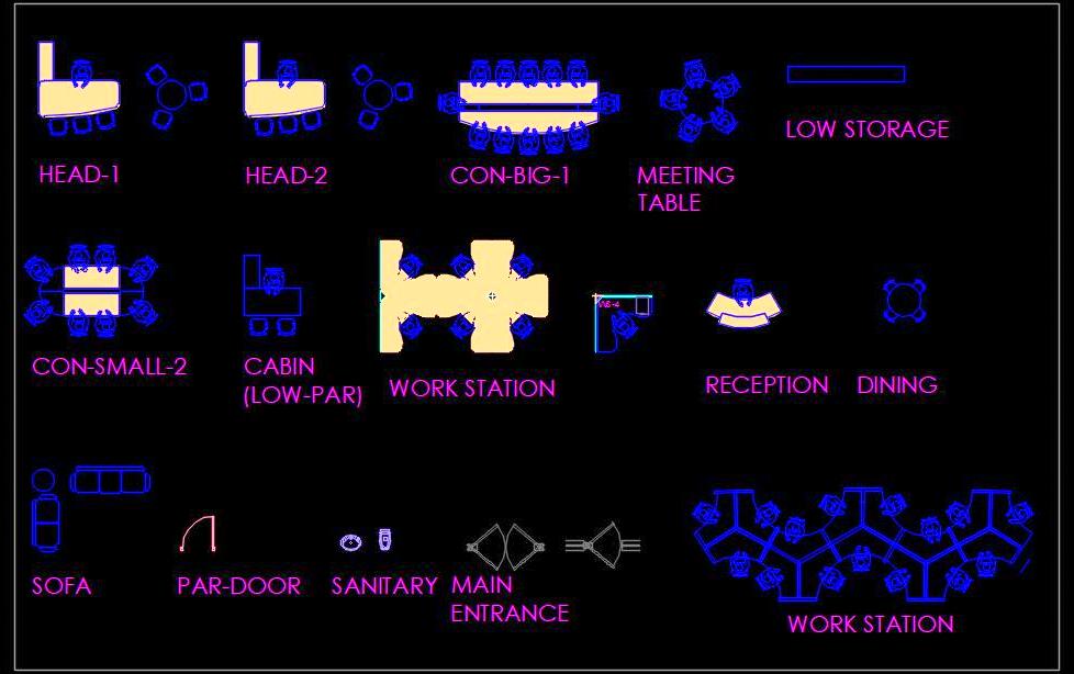 Office Furniture CAD Blocks Collection